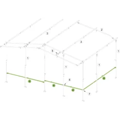 Verandastange Vorzelt Brand Schellenstab, Stahl 22x1 Mm, 215-300 Cm